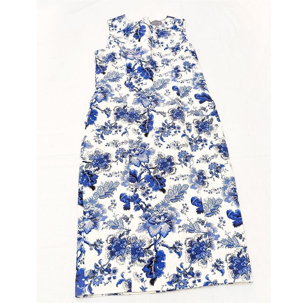 Guillaume Blue and White Flower Print Patterned Shift Dress Size XS